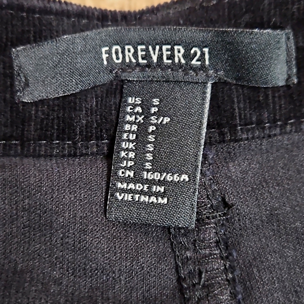 Forever 21 Black Mini Corduroy Skirt Size Small - Picture 4 of 5